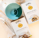Original Granola, Chocolate Lover Granola, Ceramic bowl, ciotola con granola, panno da cucina