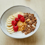 quattro confezioni affiancate di granola mista orginal e al cioccolato bio e vegan
