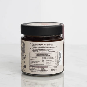 parte retrostante vasetto di crema spalmabile bio, vegan e salutare